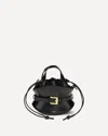Balmain Shuffle Mini Top-handle Bag In Calfskin In Black