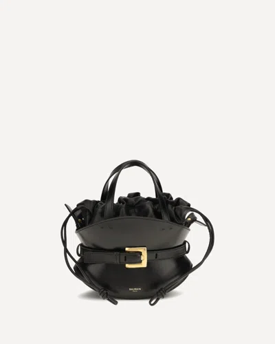 Balmain Shuffle Mini Shoulder Bag In Black
