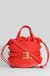Balmain Shuffle Mini Shoulder Bag In Red Leather In Red