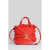 Balmain Shuffle Mini Shoulder Bag In Red Leather In Red