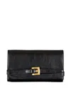 Balmain "shuffle" Wallet On Chain Crinkled Leather Accessories In Black