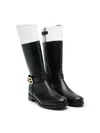 Balmain Logo Leather Boots In Black