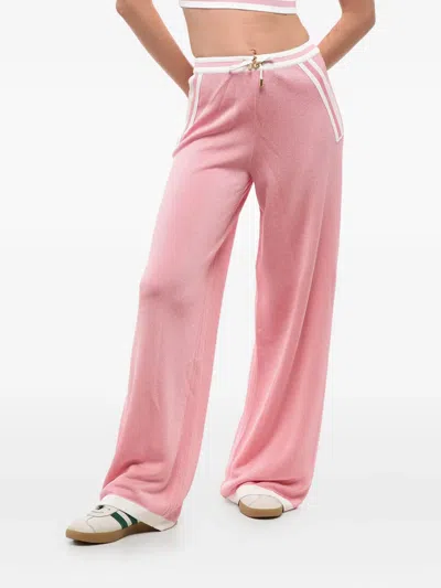 BALMAIN SIDE-STRIPE ELASTIC-WAISTBAND TROUSERS