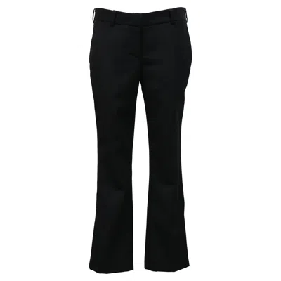 Balmain Side Tape Capri Trousers In Black Wool