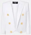 Balmain Double-breasted Spencer Jacket Gold Buttons In Blanc Optique
