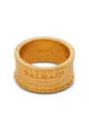 Balmain Logo-engraved Band Ring In Gold