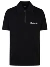 BALMAIN BALMAIN 'SIGNATURE' BLACK COTTON POLO SHIRT