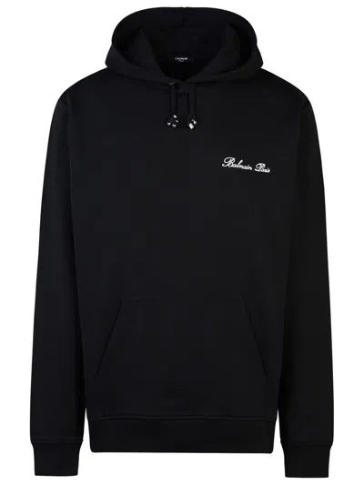 BALMAIN BALMAIN 'SIGNATURE' BLACK COTTON SWEATSHIRT