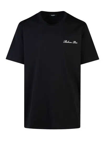 Balmain Black Cotton T-shirt