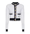 Balmain Signature Logo-embroidered Cardigan In White