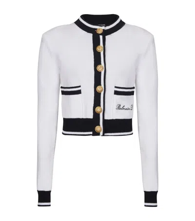 BALMAIN SIGNATURE BUTTON-DETAIL CARDIGAN