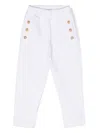 Balmain Logo Button Joggers In White