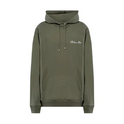 Balmain Khaki ' Signature' Hoodie In Ukb Kaki Clair/blan