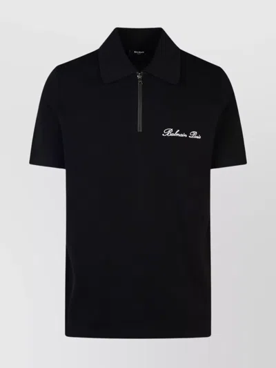 BALMAIN 'SIGNATURE' COTTON POLO SHIRT