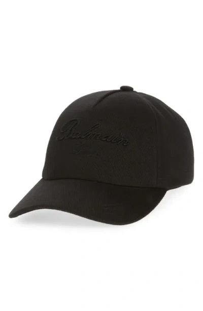 Balmain Signature Cotton Twill Baseball Cap