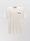 Balmain White Crewneck T-shirt With Logo Lettering Embroidery