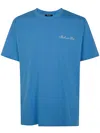 Balmain T-shirt With Logo Embroidery In Sme Sky Blue