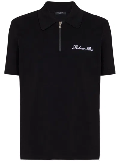 Balmain Signature Emb Zipped Polo