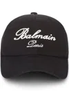BALMAIN SIGNATURE-EMBROIDERED BASEBALL CAP FOR MEN IN BLACK FROM SS24 COLLECTION