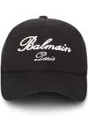 Balmain Signature-embroidered Baseball Cap For Men In Black From Ss24 Collection In Multicolor