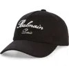 Balmain Signature-embroidered Baseball Cap For Men In Black From Ss24 Collection In Black/ivory