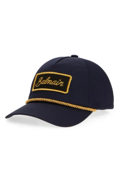 Balmain Signature Embroidered Patch Adjustable Baseball Cap