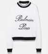 Balmain White Signature Sweater In Black