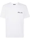 Balmain " Signature" Embroidered T Shirt Regular Fit Clothing In White