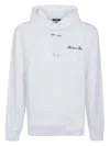 Balmain Cotton Sweatshirt With Adjustable Drawstring Hood And Iconic Embroidery In White