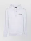 Balmain Cotton Sweatshirt With Adjustable Drawstring Hood And Iconic Embroidery In White