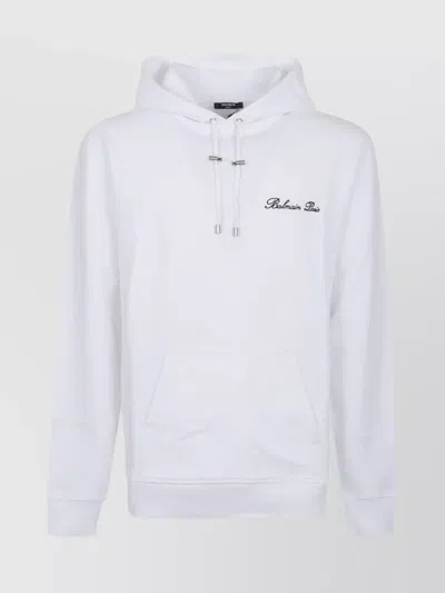 BALMAIN SIGNATURE HOODIE ADJUSTABLE DRAWSTRING
