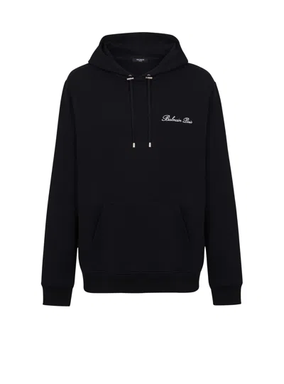 Balmain Signature Hoodie In Black