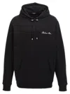 Balmain Signature Hooded Sweatshirt In Eab Noir/blanc