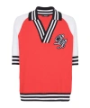 Balmain Signature Knitted Polo Top In Red