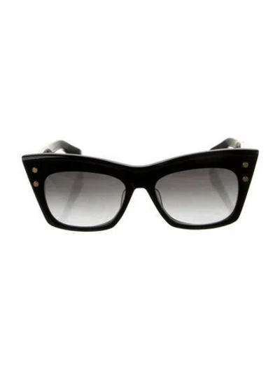 Pre-owned Balmain Signature Logo Cat-eye Sunglasses In Black