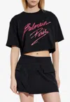Balmain Signature Logo Cropped T-shirt