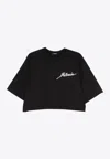 Balmain Signature Logo Cropped T-shirt