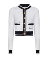 Balmain Signature Logo-embroidered Cardigan In White