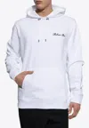 Balmain Cotton Sweatshirt With Adjustable Drawstring Hood And Iconic Embroidery In White