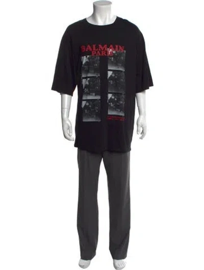 Pre-owned Balmain Signature Logo Graphic Print T-shirt In Multi