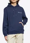 Balmain Signature Logo Hooded Sweatshirt In Blue