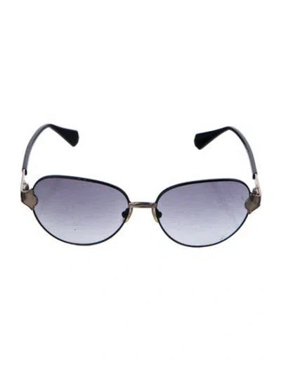 Pre-owned Balmain Signature Logo Oversize Sunglasses In Black