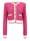 Balmain Strong-shoulder Signature Buttoned Knit Cardigan