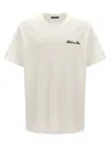 Balmain White Crewneck T-shirt With Logo Lettering Embroidery