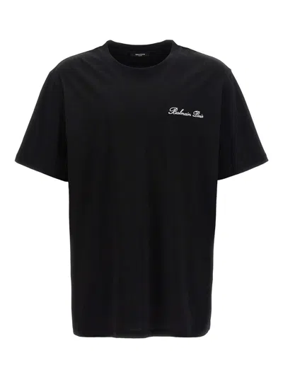 Balmain Black Cotton T-shirt