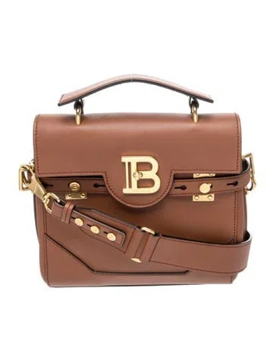Pre-owned Balmain Signature Top Handle Bag In Brown