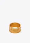 Balmain Logo-engraved Band Ring In Gold