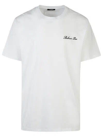 Balmain 'signature' White Cotton T-shirt Men