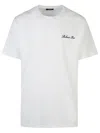 Balmain White Crewneck T-shirt With Logo Lettering Embroidery In White