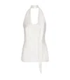 Balmain Backless Fringed Satin Top